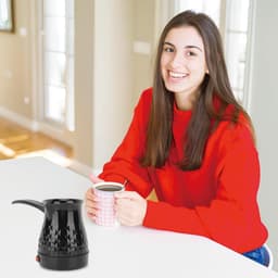 Kraftverdia - Koffiezetapparaat - Turkse koffiekan - Espressomachine - 600 ml - Mokkakan - ABS en roestvrij staal - Anti-verbranding - Gelijkmatige verwarming - Voor camping - Zwart — thumbnail 4