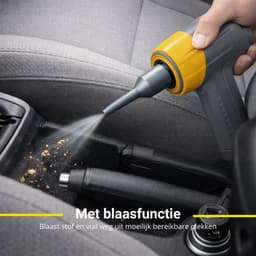 Dunlop Auto Stofzuiger Draadloos - Handstofzuiger met 5 Opzetstukken - USB-C Oplaadbare Auto Stofzuiger Snoerloos - Kruimeldief met 12000Pa Zuigkracht en Blaas Functie - Grijs/Geel — thumbnail 5