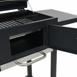vidaXL Houtskoolbarbecue met onderplank zwart — thumbnail 3