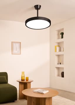 CREATE - Plafondventilator 40W stil met intrekbare bladen met licht - Ø108cm - Zwart - Controller voor wandmontage + afstandsbediening - WIND CLEAR STUDIO — thumbnail 4
