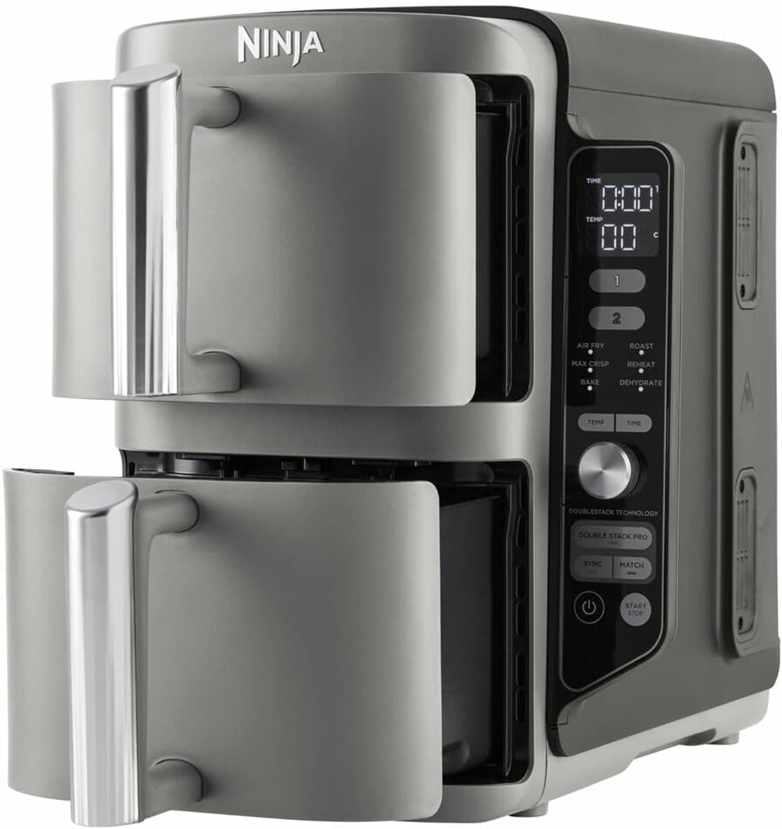 Dubbele Lade XL Airfryer met 9,5L Capaciteit en 4 Kookniveaus voor 8 Porties — afbeelding 1
