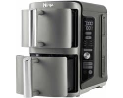 Dubbele Lade XL Airfryer met 9,5L Capaciteit en 4 Kookniveaus voor 8 Porties