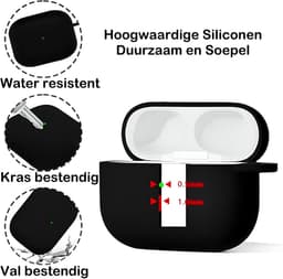 Studio Air® Airpods Hoesje Pro 3 Siliconen Case - Zwart - Hooked - Soepel Airpod Hoesje voor Airpods Pro 3 (2025) — thumbnail 2