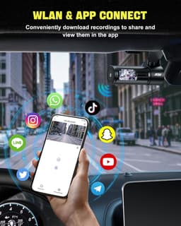 Lexium Dashcam - Daschcams - Auto - Camera - Vooruit - Achteruit - Video - Autobeveiliging - Parkeerbeveiliging - Recording - Dag en Nacht - Schadepreventie — thumbnail 4