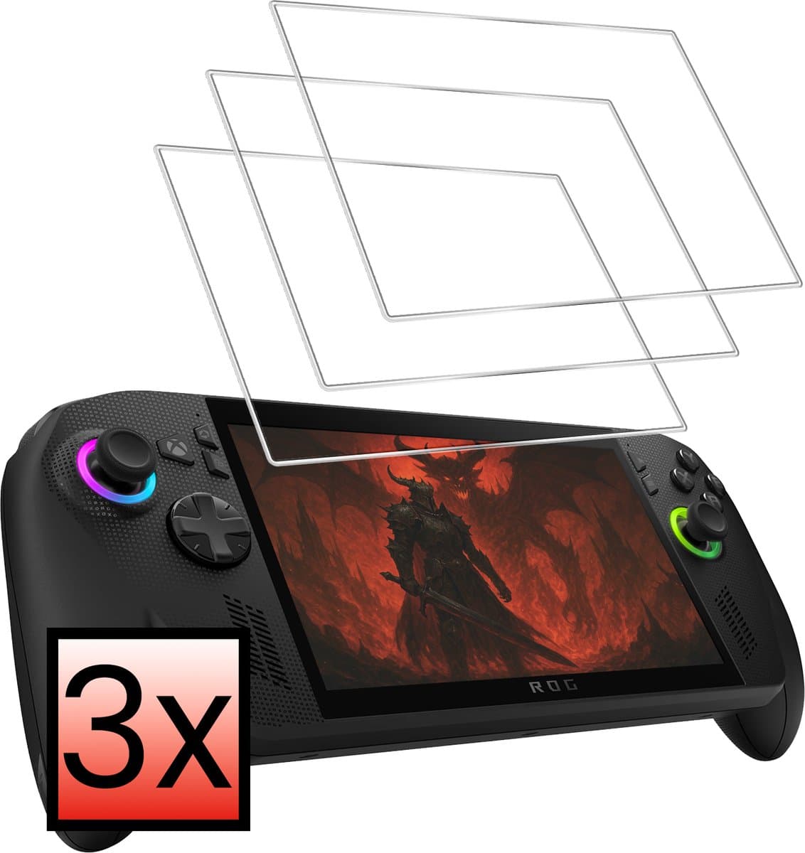 Screenprotector Geschikt voor Xbox Ally X Bescherm Glas Screen Protector - 3 PACK — afbeelding 1
