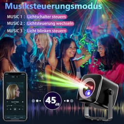 Discobal, muziekgestuurd, discolicht, partylicht, 60 verschillende patronen, stroboscoopeffect, partylicht met afstandsbediening en 2 m USB-kabel voor familie, feesten, clubs, verjaardagen，Kerstmis — thumbnail 4