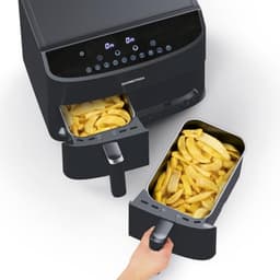 Friteuse met dubbele kamer 2x3,5L - Airfryer met gesynchroniseerde kookzones, timerfunctie en touchdisplay — thumbnail 4