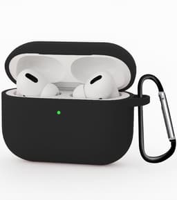 Hoesje - Geschikt voor Apple Airpods Pro 3 - met Clip - Siliconen Hoes - Silicone Case Cover - Zwart — thumbnail 1