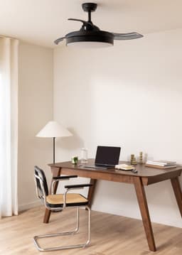 CREATE - Plafondventilator 40W stille intrekbare bladen Ø108cm met licht - Zwart - Afstandsbediening - WIND CLEAR — thumbnail 4
