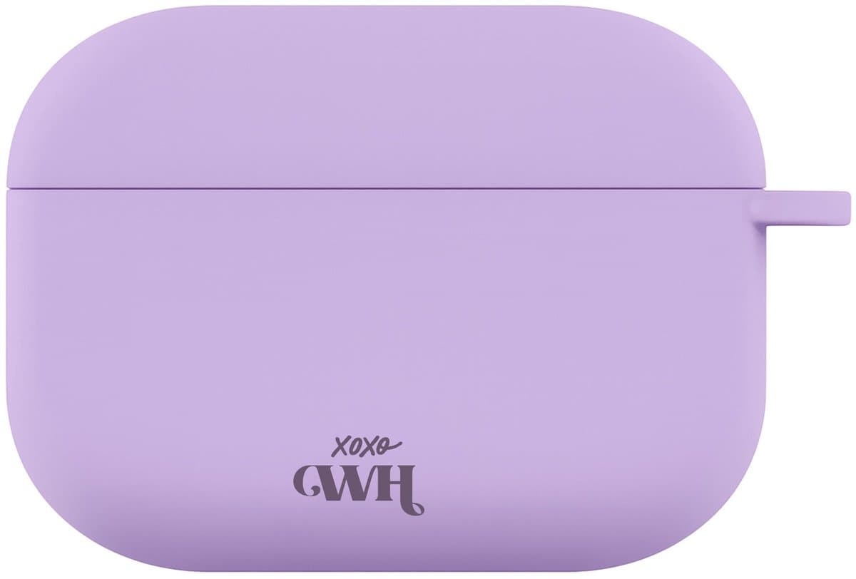 xoxo Wildhearts siliconen hoesje geschikt voor AirPods Pro (2) - Silicone Case (Paars) - Beschermhoes met clip - Optimale bescherming - Paars / Lila — afbeelding 1
