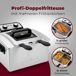 Dubbele Friteuse met Koudezonetechnologie en 5 Liter Capaciteit - 2 Kleine & 1 Grote Mand — thumbnail 4