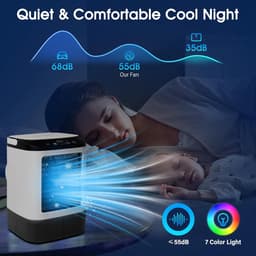 4 in 1 Mini Aircooler met Water - Mobiele Airco Zonder Afvoerslang – Tafelventilator - Mini Airco - Draagbare Airco - Mobiele Airco - 3 Snelheden en 2 Koelniveaus - 900 ml en 90 Graden Oscillatie - Stille Mobiele Airconditioner Voor Camping, Kantoor — thumbnail 3