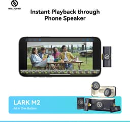 Hollyland Lark M2 Wireless Microphone for iPhone/Camera/Android/PC, 48kHz/24-bit High Fidelity Audio, 300m Range, Noise Cancelling, 40h Use, YouTube, Vlog, Streaming (2TX + 3RX + Charging Case) — thumbnail 3