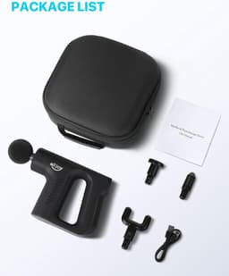 Massagepistool, 3200 rpm, krachtig draagbaar massagepistool, massageapparaat voor sporters, diepe weefsel-spieren, mini massagepistool met 4 massagekoppen, USB C — thumbnail 4