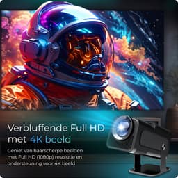 Proun Mini Beamer - met Projectiescherm 120 inch (266 cm) - 4K Beeldkwaliteit - Android 11.0 - Projector Scherm - WIFI 6 & Bluetooth 5.2 - 800 ANSI Lumen- FULL HD - Home Cinema - Beamerscherm — thumbnail 3