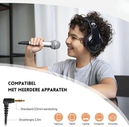 StayPowered Kinderkoptelefoon - Perfect Geluid & Ultiem Comfort - Verstelbaar - HD Microfoon - Kraakhelder Stereo - Zachte Oorkussens - Duurzame Kabel - 3.5mm Jack - Zwart - Levering Sneller dan Aangegeven! — thumbnail 5