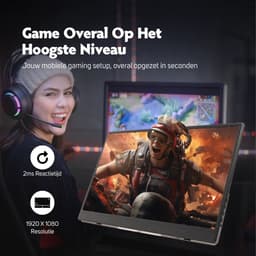 IPS Portable Game Monitor - Touchscreen - Beeldscherm 15.6 Inch - HDMI & USB-C - Full HD - Computerscherm - Draagbare Monitor — thumbnail 3