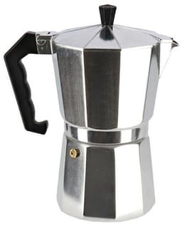 Zilveren percolator/espresso koffie apparaat met 6x RVS kopjes - Koffiezetapparaat met mokken - Koffiepercolator — thumbnail 2