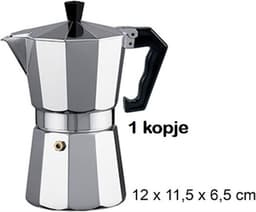 Alessandro Percolator Italiaans koffiezetapparaat - 1 kopje - Aluminium - zilver - 60 ml - Koffiezetter — thumbnail 2