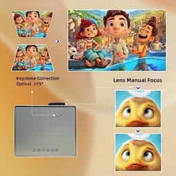 Mini Beamer - Streamen vanaf je telefoon - Input tot 4K - Bluetooth Audio - Projector - Mini Projector - HDMI - USB - Zwart - Smartphone - Draagbaar - Ingebouwde speaker — thumbnail 3