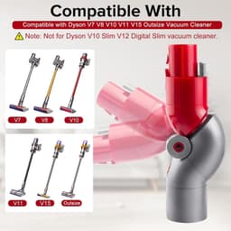 Adapter Met Snelle Ontgrendeling Geschikt Voor Dyson V7, V8, V10, V11 - Quick Release Korte Afstandsadapter - Hoek Opzetstuk - Hoekstuk Adapter 90 Graden Tool Hulpmiddel - Ergonomisch Stofzuigen - Stofzuiger Adapter - Stofzuigers Accessoires — thumbnail 3