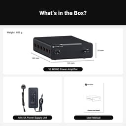 Fosi Audio V3 Mono Vermogen Klasse D Versterker - 240W - RCA/XLR Gebalanceerde Ingangen met 48V/5A Voeding — thumbnail 3