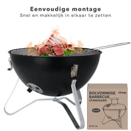 Cheqo® Bolvormige Barbecue - Tafel BBQ - Barbecue Tafelmodel - Zwart Metaal - Met Deksel en As Schaal - Inclusief EBOOK — thumbnail 2