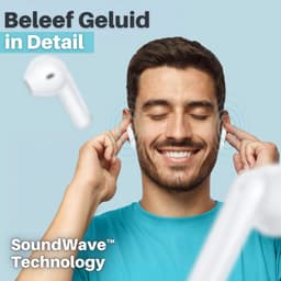 Soundtrex X-Pro Draadloze oordopjes - Bluetooth Oordopjes - Oortjes draadloos - Earpods - LED Display - Bluetooth 5.3 - Wit — thumbnail 2