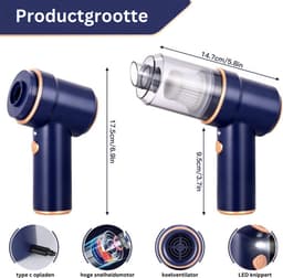 Handstofzuiger Draadloos - Auto Stofzuiger - Blauw — thumbnail 2