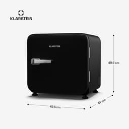 Klarstein Audrey Evo 45L minikoelkast - retro design, stil (40 dB), compressor, verstelbare pootjes, omkeerbare deur, kleine koelkast voor slaapkamers en kantoren, zwart — thumbnail 4