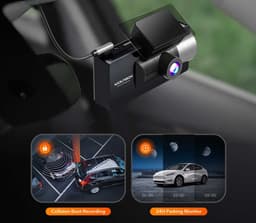 Wolfbox i17 3CH 4K Wifi Gps 64gb dashcam - Camera voor + achter + interieur - Wifi en Gps - Parkeermodus - 3,0 inch Lcd - 4K resolutie - 64gb Micro SD kaart - dashcam voor auto — thumbnail 4