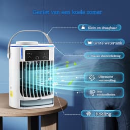 DrPhone EcoBreeze MultiFlow - Multifunctionele Koelventilator – Draagbaar En Compact – Met Drie Windsnelheden – 500ML Watertank – Ingebouwde Schoonmaak Filter - Wit — thumbnail 5