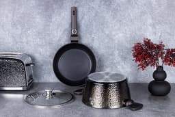 Berlinger Haus Primal Gloss - Pot en Pan Set - Ø24cm - Soft Touch Handvat - Zwart — thumbnail 5