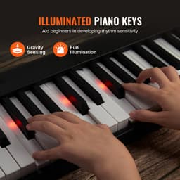 88-toets Opvouwbaar Pianoklavier, Met Bluetooth en MIDI, 128 Standaardtonen, LED-Display, Draagbaar, Multifunctioneel — thumbnail 3