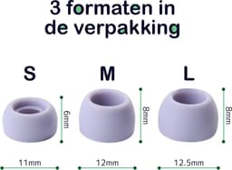 *** Vervangende Oordopjes geschikt voor Samsung Galaxy Buds Pro - Zwart - 3 paar - 3 maten - S/M/L - Past altijd - Earplug - Music - van Heble® *** — thumbnail 2