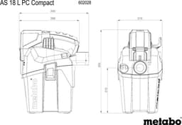 Metabo AS 18 L PC Compact accustofzuiger 18 V 6 l IPX4 stofklasse L nat en droog + 2x accu 10,0 Ah + oplader — thumbnail 5