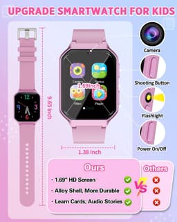 Kiddowz Smartwatch kinderen V2 - Kinderhorloge - 5 t/m 12 jaar - met camera, filters en 26 kids spelletjes - Paars — thumbnail 4