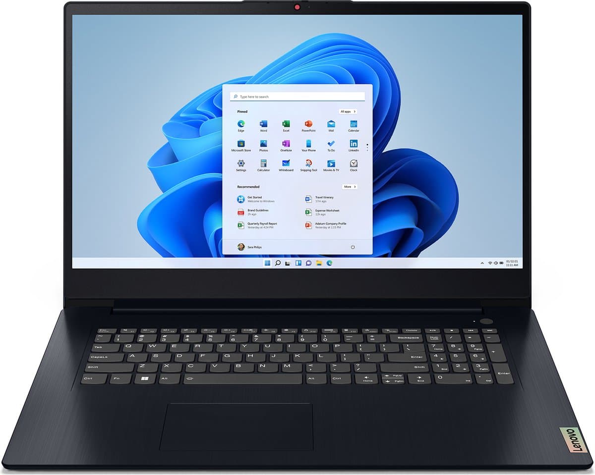 Lenovo IdeaPad 3 17IAU7 - 17.3" FHD IPS - i5-1235U - 8GB DDR4 - 512GB M.2 SSD - Abyss Blue - W11 Home — afbeelding 1