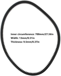Grasmaaier V-riem 48175 - Tanden - Rubber - 700x13x9.5mm - Duurzaam - Betrouwbare krachtoverbrenging — thumbnail 2