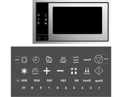 Magnetronstickers - Symbolen markeren - Hulp in de keuken - Verwijderbaar zonder sporen - Symbool van 10 mm - Wit, transparant