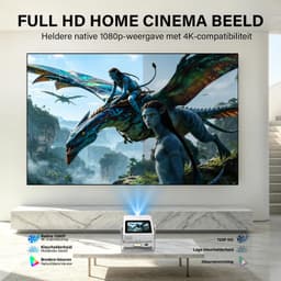 Beamer 1200 ANSI Lumen - Full HD 1080p Resolutie - LCD Scherm - WiFi 6 Bluetooth - Draagbare Thuisbioscoop Projector — thumbnail 4