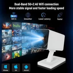 Mini Beamer - 150 ANSI Lumen Wifi6 Bluetooth 5.0 - 1280 x 720 Resolutie - LCD - Draagbaar - Thuisbioscoop — thumbnail 5