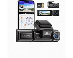 Chelsey-store - 4K Dash Cam voor Auto – 3 Camera's - Nachtzicht - Parkeermonitor - GPS - Ondersteuning Achtercamera - Zwart