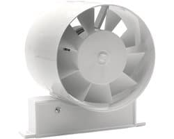 Nedco Buisventilator PV120 T - 99 x 118 mm - Wit - Met Timer - Voor Montage In Kanaal - Buis/Slang Vanaf 2 Kanten Om Ventilator Geschoven - Kunststof - 2 Jaar Garantie