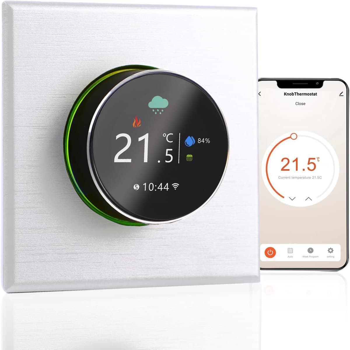 Slimme Thermostaat - Temperatuurregelaar WiFi - Verwarmingsregeling Thuis - App en Spraakbesturing - 240 Volt - Wit — afbeelding 1