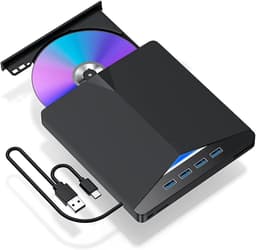 Externe Brander - Lezer Speler - Gegevens Archiveren - Dubbele USB-C - 7-in-1 - Zwart — thumbnail 1
