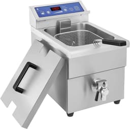 Inductie Friteuse - Professionele Frituurpan - Snel Eten Bereiden - Energiebesparende Inductietechnologie - 10 Liter - Roestvrij Staal — thumbnail 3