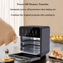 Airfryer Broodroosteroven - Heteluchtoven Multifunctioneel - Gerechten Bereiden - Dubbellaags Ontwerp - 28 x 31 x 34 cm - Roestvrij staal — thumbnail 2