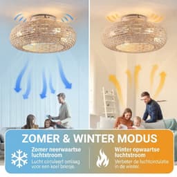 Lìon® Ventilator Plafond - Ventilator - Ventilator Staand Afstandsbediening - Naturaal - 50cm x 23cm x 50cm — thumbnail 4