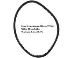 Dailygoods- Grasmaaier V-riem 48175 - Tanden - Rubber - 700x13x9.5mm - Duurzaam - Betrouwbare krachtoverbrenging